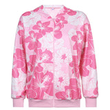 Sweet Student Zipper Print Hooded Sweater