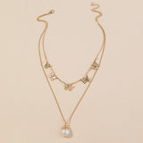 Freshwater Pearl Butterfly Multi-layer Necklace