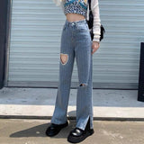Heart High Waist Slim All Match Jeans