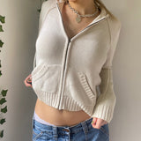 Slim Zipper Casual Hooded Sweater