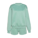 Long Sleeved Sweater & Shorts Suit