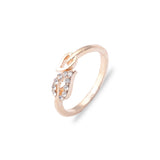 Love Ring Leaf Rhinestone