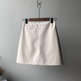 Frosted PU Leather Short Skirt