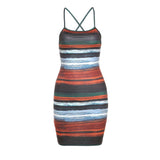 Sling Print Slim Fit Hip Dress