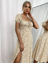 Floral Short Sleeve midi dress