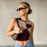 Summer V-Neck Print Slim Top