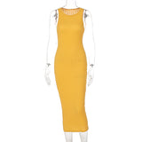 Casual Knitted Sleeveless Round Neck Dress