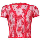 Lace Small Cardigan Short-Sleeved Top