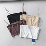 Pure Color High-waisted Tank Top