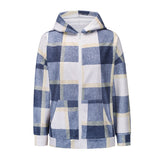 Woolen Multicolor Hooded Zipper Warm Blouse