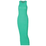 Casual Knitted Sleeveless Round Neck Dress