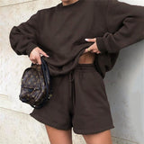Long Sleeved Sweater & Shorts Suit