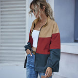 Hit Color Windbreaker Zipper Jacket