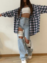 Loose Vintage High Waist Small Straight Jeans