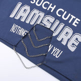Street Hipster Personality Chain Print T-shirt