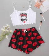 Cotton Girls Cartoon Casual PJ Suit