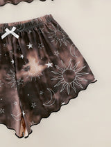 Sun Moon Print Pajamas