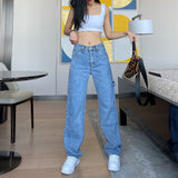 casual high waist loose jeans