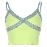 Navel lace pit strip dense side camisole
