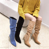 Pointed over the knee high heels