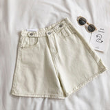 Plain denim shorts