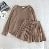 V-neck Sweater Wide-leg Short