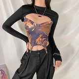 Two-piece Sling-neck Slim-fit Mini Vest