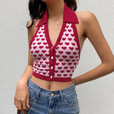 Short Polo Collar Halter Wool Knit Vest