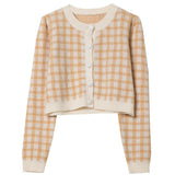 Small Plaid Fragrant Wind Sweater