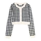 Small Plaid Fragrant Wind Sweater
