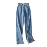 Wide Leg Mopping Pants With Slits