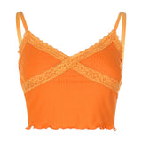 Navel lace pit strip dense side camisole