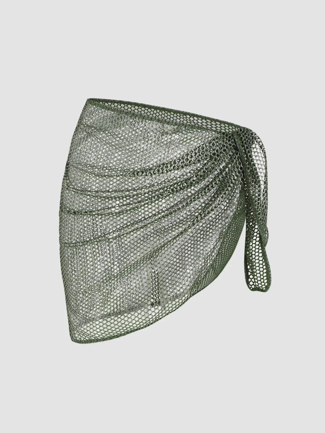 Sarong en maille crochet uni avec sequins