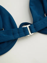 Ensemble bikini uni à armatures col V avec bretelles réglables