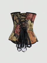 Top bustier floral style médiéval rétro