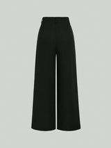 Pantalon évasé à plis jacquard élégant vintage