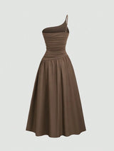 Robe longue asymétrique à une épaule