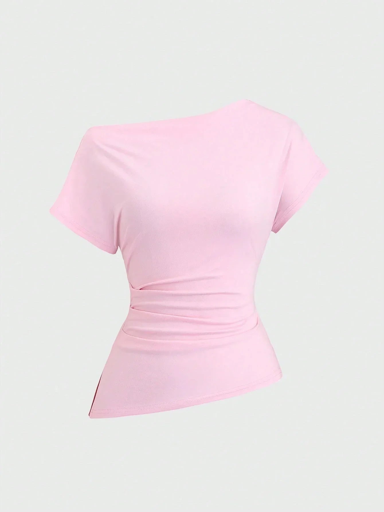 T shirt grande taille col asymétrique