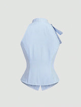 Blouse sans manches nœud à la taille