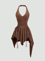 Robe courte asymétrique femme style punk vintage