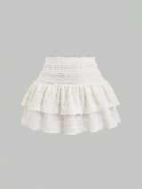 Jupe courte nude volants style Y2K