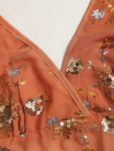 Top de plage bohème dos nu en tissu perlé