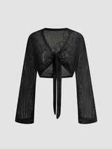 Ensemble transparent à col V avec découpes et coupe oversize