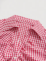 Blouse manches courtes plissée vintage