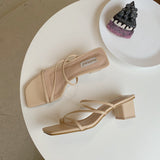 Thin belt thick heel female sandals
