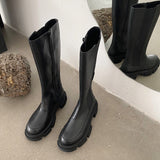 All-Match High Side Zipper Platform Boots