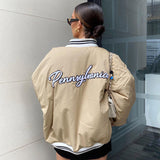 Stand Collar Zipper American Baseball Jacket