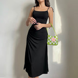 Black Sexy Big Halter Strap Dress