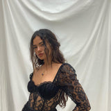 Lace Square Collar Dress