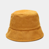 Women's solid color corduroy fisherman hat